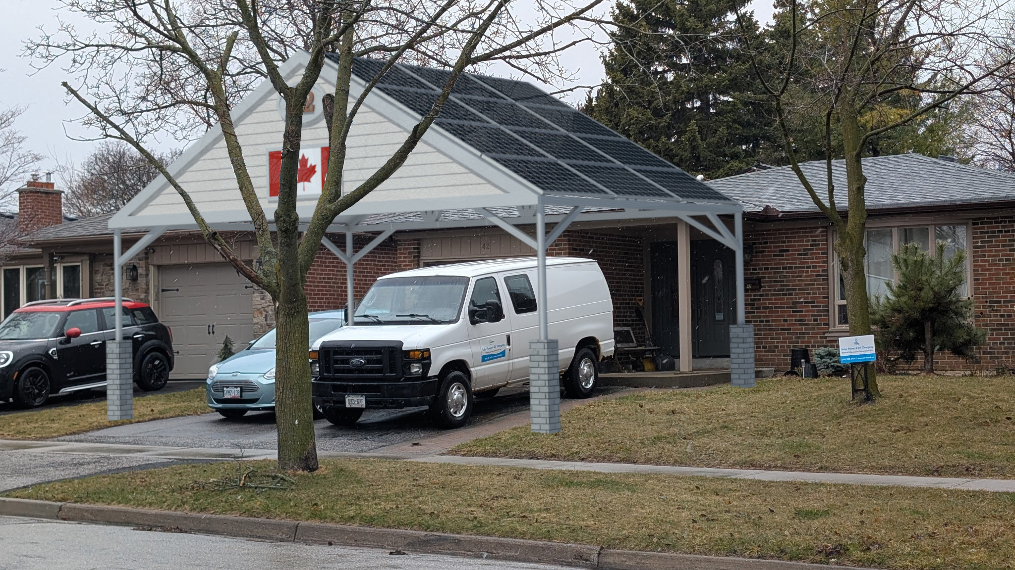 solar panel carport over driveway